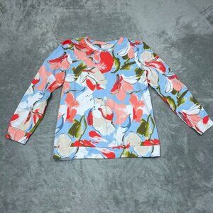 D&Co Active Floral Print Long-Sleeve Shirt XXS Cotton/Spandex a0521